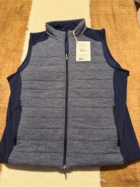 Brand New Rhoback Herringbone Jacquard Navy Vest - XL
